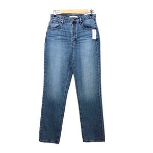 PacSun Cotton Medium Blue Wash High Waist Straight Leg Dad Jeans 28